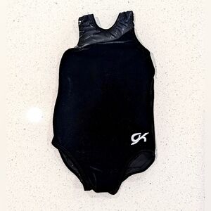 GK ELITE Child Extra Small gymnastics dance leotard CXS Black Tiger SOFT VELOUR